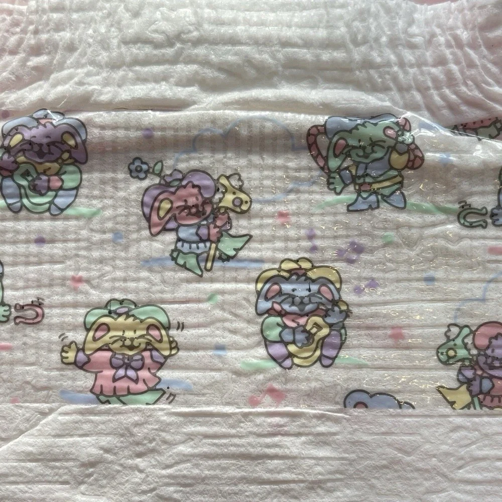 Vintage Huggies Size‎ 3 Ultratrim 1993 USA Diapers Western Bunnies Plastic Print